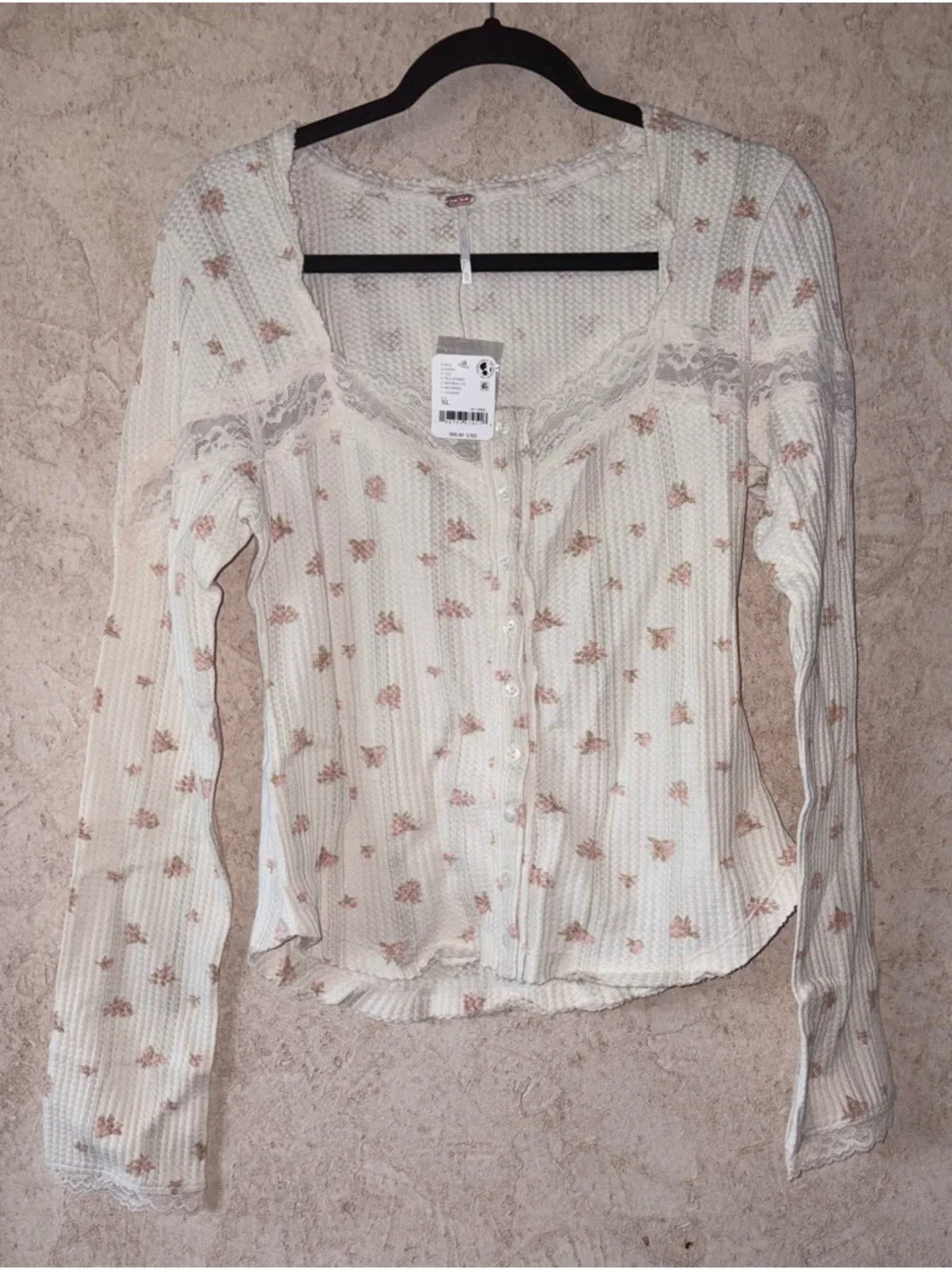 Free People Women's Lets Party Cardi-Print Square Neck Top